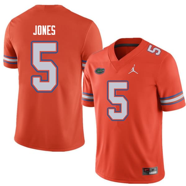 Men's NCAA Florida Gators Emory Jones #5 Stitched Authentic Jordan Brand Orange College Football Jersey ABM8065ZR